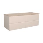 Meuble double vasque suspendu avec plan bois 120 cm