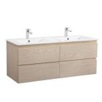 Meuble double vasque suspendu avec plan vasque en céramique 120cm Meuble double vasque suspendu avec plan vasque en céramique 120cm