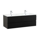 Meuble double vasque suspendu avec plan vasque en cramique 120cm