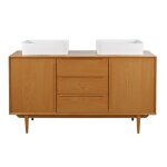 Meuble double vasque vintage 2 portes 3 tiroirs
