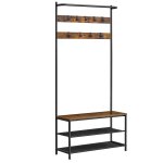Meuble d'entre 32, 2 x 84 x 180 cm effet bois marron rustique
