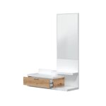 Meuble d'entre effet bois beige, blanc 99x29 cm