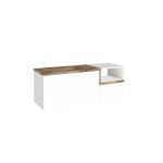 Meuble d'entre effet bois blanc brillant, beige 120x40 cm