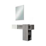 Meuble d'entre effet bois ciment, blanc 100x27 cm