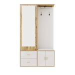 Meuble d'entre avec miroir, porte - manteaux, banc et rangement