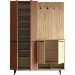 Meuble d'entr�e avec placard � chaussures et pat�res sylvie marron, te