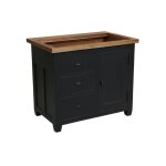 Meuble �vier 1 porte 3 tiroirs en bois noir