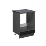 Meuble pour four pt anthracite noir ray� 60x82cm