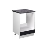 Meuble pour four pt anthracite noir ray� 60x82cm