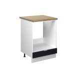 Meuble pour four pt ch�ne noir ray� 60x82cm