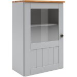 Meuble haut de cuisine avec 1 porte vitre en pin gris