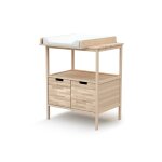 Meuble  langer 2 portes en bois htre brut