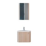 Meuble lave - mains d'angle dcor chne + robinet + armoire miroir