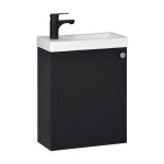 Meuble lave - mains ava noir + robinet noir Meuble lave - mains ava noir + robinet noir