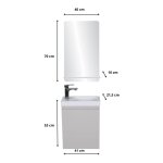 Meuble lave - mains + miroir tablette