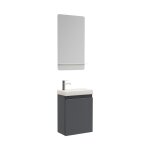 Meuble lave - mains + robinet chrom + miroir rectangulaire