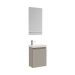 Meuble lave - mains + robinet chrom + miroir rectangulaire