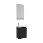 Meuble lave - mains + robinet chrom + miroir rectangulaire