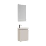 Meuble lave - mains + robinet chrom + miroir rectangulaire