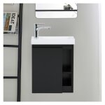 Meuble lave - mains suspendu avec vasque en rsine blanc