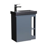 Meuble lave - mains suspendu avec vasque en rsine noir