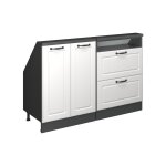 Meuble mansard lot de 2 anthracite / blanc campagne 120x81. 6cm