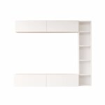 Meuble mural modulable blanc, 3 pices
