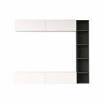 Meuble mural modulable blanc et gris fonc, 3 pices
