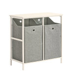 Meuble panier  linge en mtal blanc