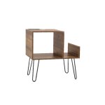 Meuble platine avec station de charge brun rustique 66 * 45 * 65cm