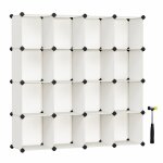 Meuble rangement 16 cubes 31 x 153 x 153 cm blanc Meuble rangement 16 cubes 31 x 153 x 153 cm blanc