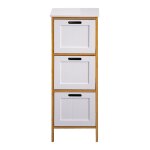 Meuble de rangement avec 3 tiroirs blanc et marron Meuble de rangement avec 3 tiroirs blanc et marron