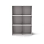 Meuble de rangement 6 cases effet bois blanc