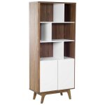 Meuble de rangement bibliothque marron et blanc