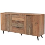 Meuble de rangement bureau en bois avec 2 portes et 3 tiroirs Meuble de rangement bureau en bois avec 2 portes et 3 tiroirs