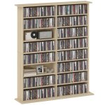 Meuble de rangement cd / dvd capacit max 720 cd bois naturel