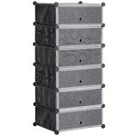 Meuble de rangement à chaussures modulable 6 casiers noir blanc Meuble de rangement à chaussures modulable 6 casiers noir blanc