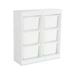 Meuble de rangement enfant 6 bacs de rangement blanc