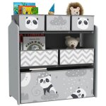 Meuble rangement enfant 6 bo�tes amovibles en tissu non tiss� gris