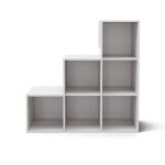 Meuble de rangement escalier effet bois blanc