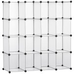 Meuble de rangement modulable 16 cubes plastique blanc