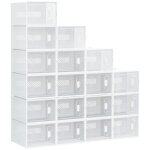 Meuble de rangement modulable 18 cubes en plastique blanc transparent