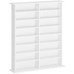 Meuble de rangement multimdia avec 16 compartiments blanc