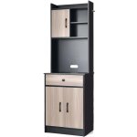 Meuble de rangement stockage  plusieurs niveaux noir 60x40x180cm