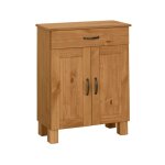 Meuble de salle de bain avec 2 portes et 1 tiroir en pin