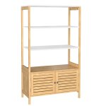 Meuble de salle de bain 2 portes effet bois blanc