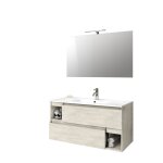 Meuble de salle de bain 4 pièces en mélaminé chêne clair Meuble de salle de bain 4 pièces en mélaminé chêne clair