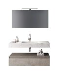 Meuble salle de bain 5 pices marbre carrare / pierre beige