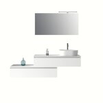 Meuble de salle de bain 5 pices en mlamine blanc mat
