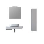 Meuble de salle de bain 5 pièces en mélamine blanche Meuble de salle de bain 5 pièces en mélamine blanche